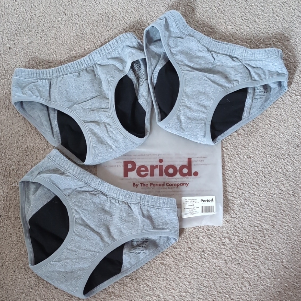 Tween Gray Period Underwear 3 Piece Set